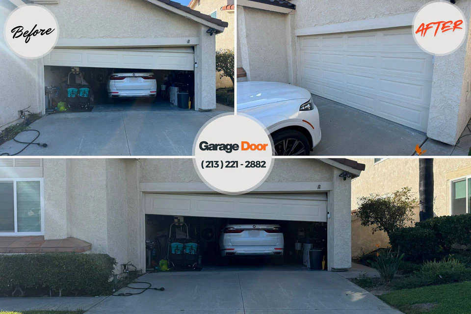 Before and after: garage door repair Coats, NC